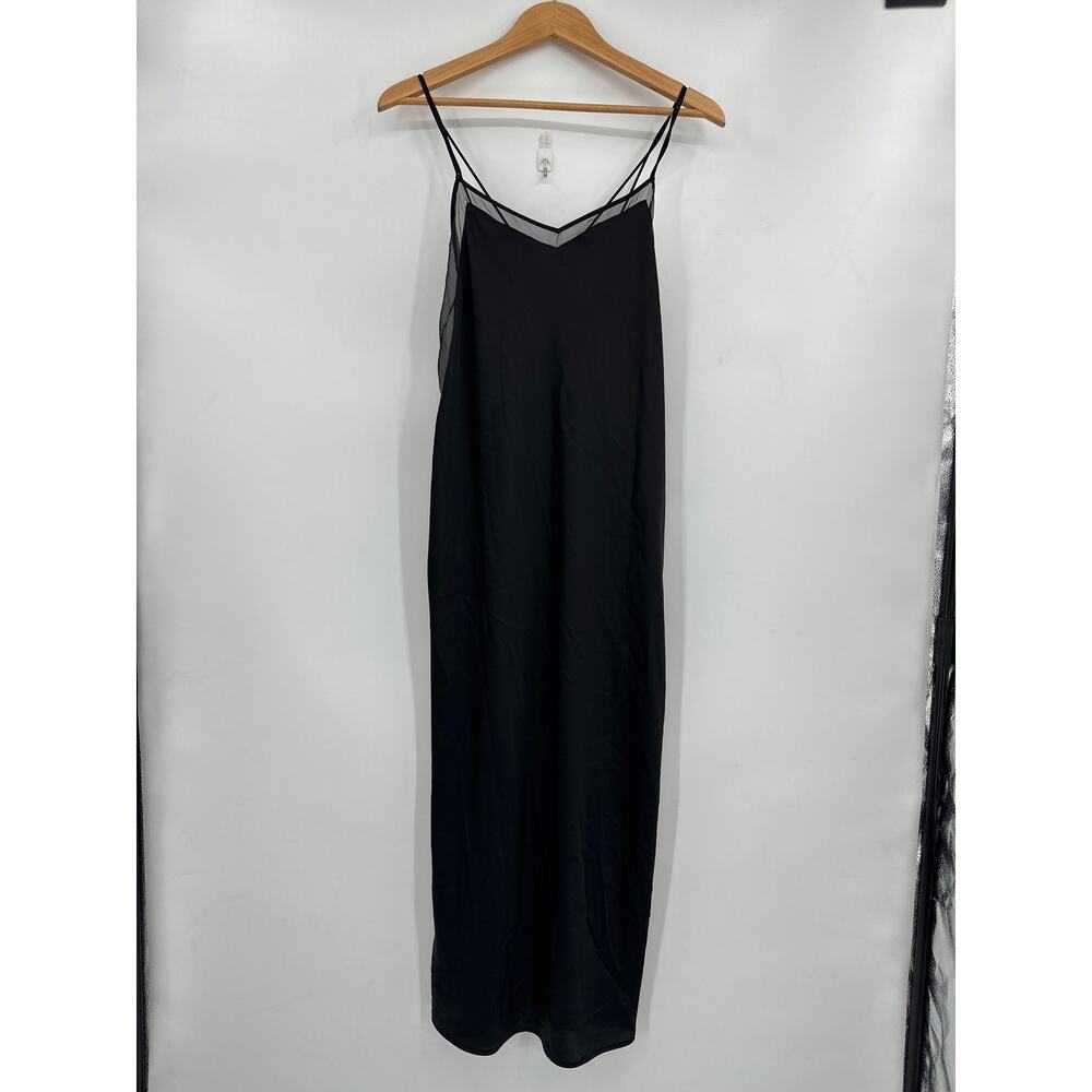 Zara Lingerie Black Slip Dress Strappy Sexy Size large NWT